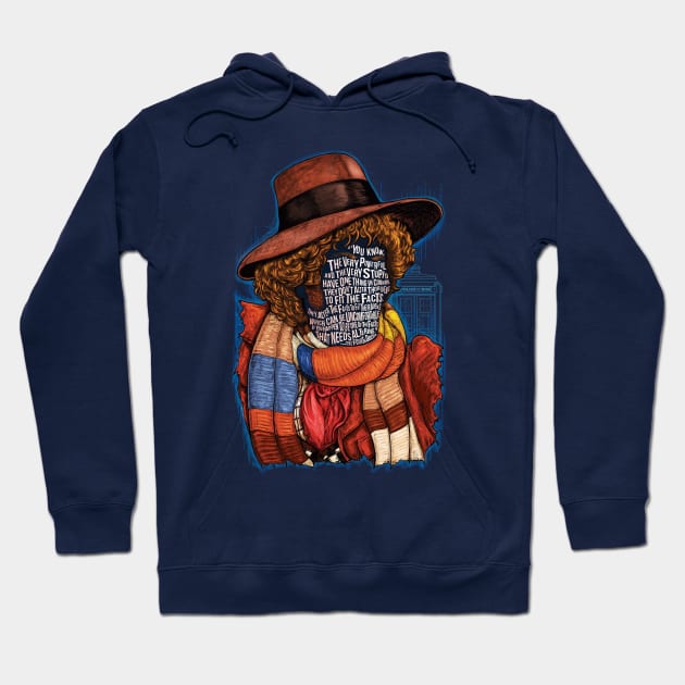 The 4th Doctor Hoodie by NateJonesDesign